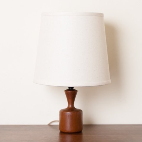 DENMARK SOLID TEAK BASE TABLE LAMP