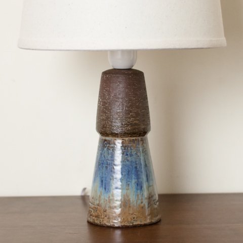 DENMARK MICHAEL ANDERSEN & SON BROWN/BLUE CERAMIC TABLE LAMP