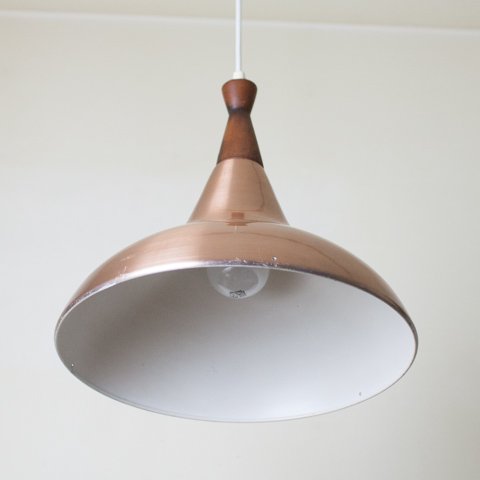 DENMARK COPPER/TEAK PENDANT LAMP - 北欧ビンテージ雑貨ショップ｜THE