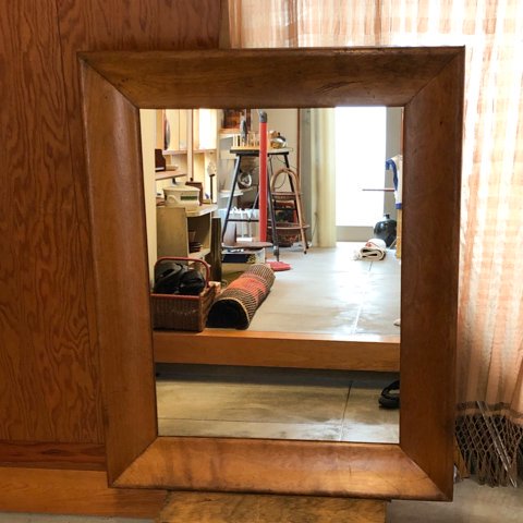 U.S.A SOLID WOOD(WALNUT ?) FRAME MIRROR