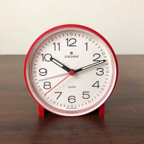 JUNGHANS GERMANY RED PLASTIC ALARM CLOCK