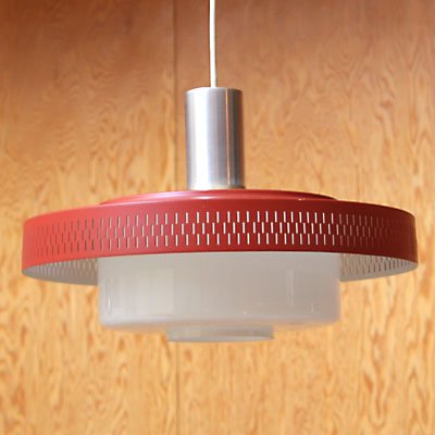 SWEDEN RED/WHITE GLASS LAMP