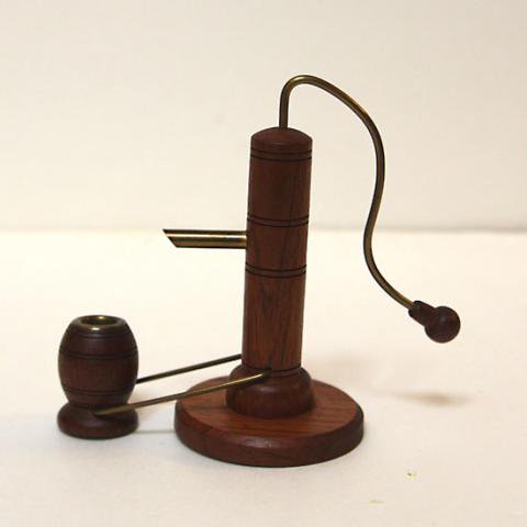 DENMARK TEAK PUMP STYLE CANDLE STAND