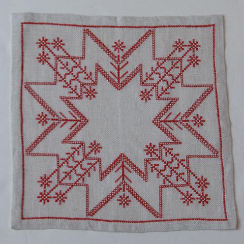 SWEDEN SNOW PATTERN EMBROIDERY TABLE MAT