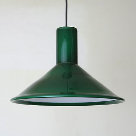 DENMARK HOLMEGAARD GLASS GREEN LAMP