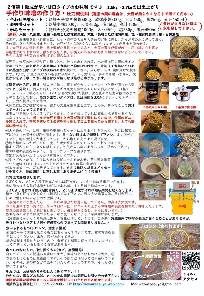 味噌作りセット 米味噌2.6~2.7kg 【配達日時指定不可】(乾燥米 味噌作りセット 米味噌2.6~2.7kg 【配達日時指定不可】(乾燥米