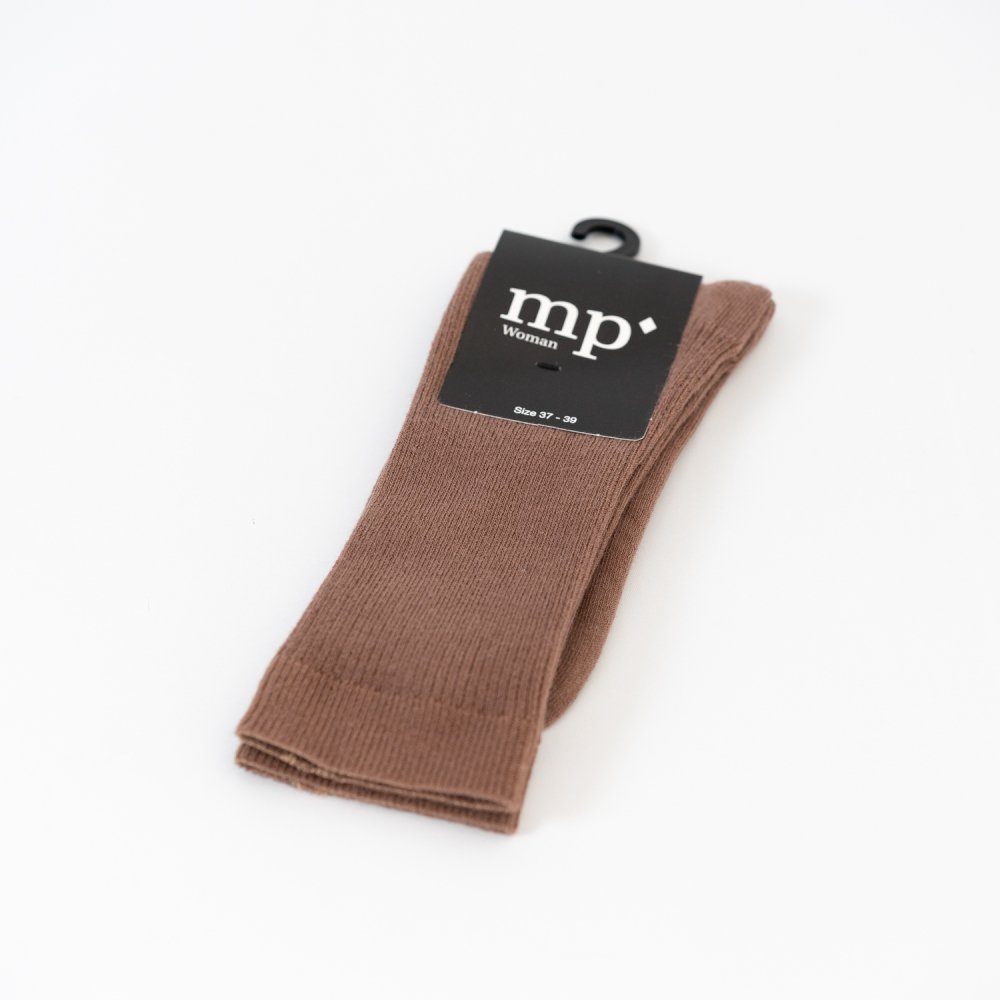 mp'Denmark 50104 Fine cotton rib socks brown sienna