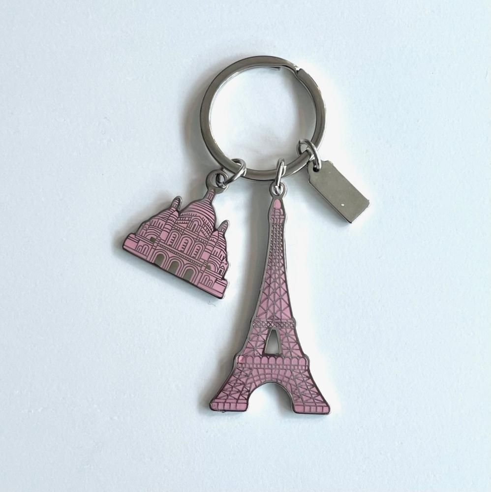 PARISのお土産 キーホルダーリバーシブル（エッフェル塔、サクレクール