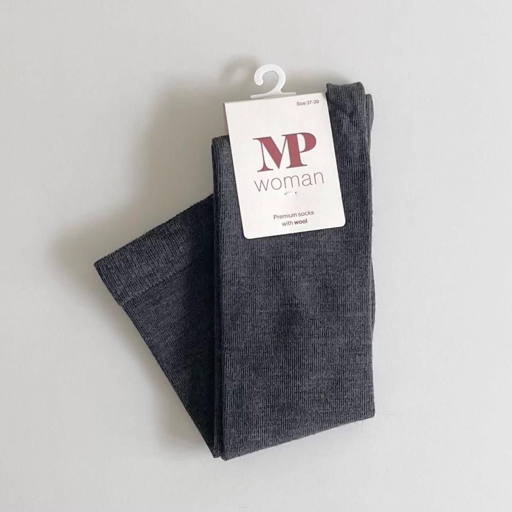 mp'Denmark Wool/Cotton Knee sooks Dark Grey Melange