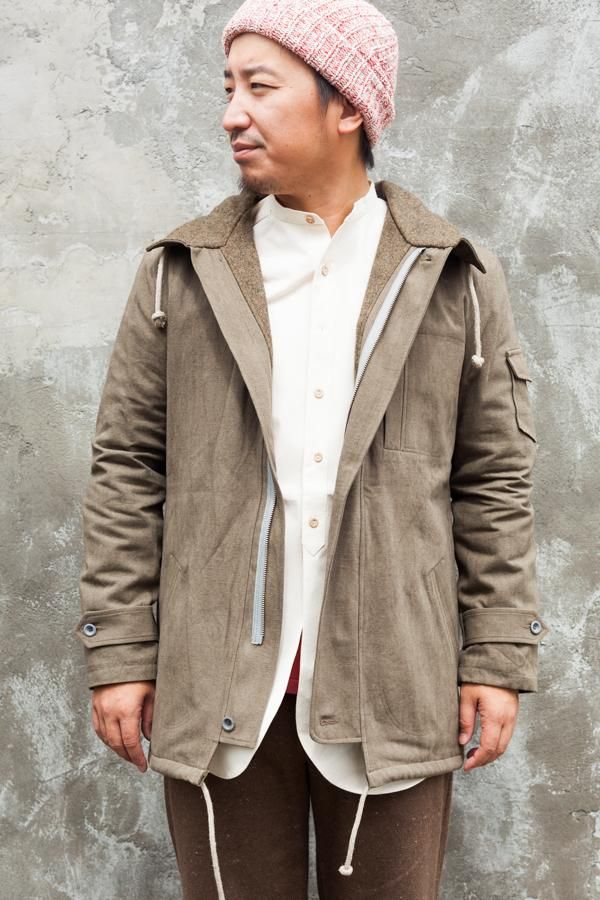 着用２回程度ですFRANK LEDER Green Cotton Sailor Parka - ブルゾン