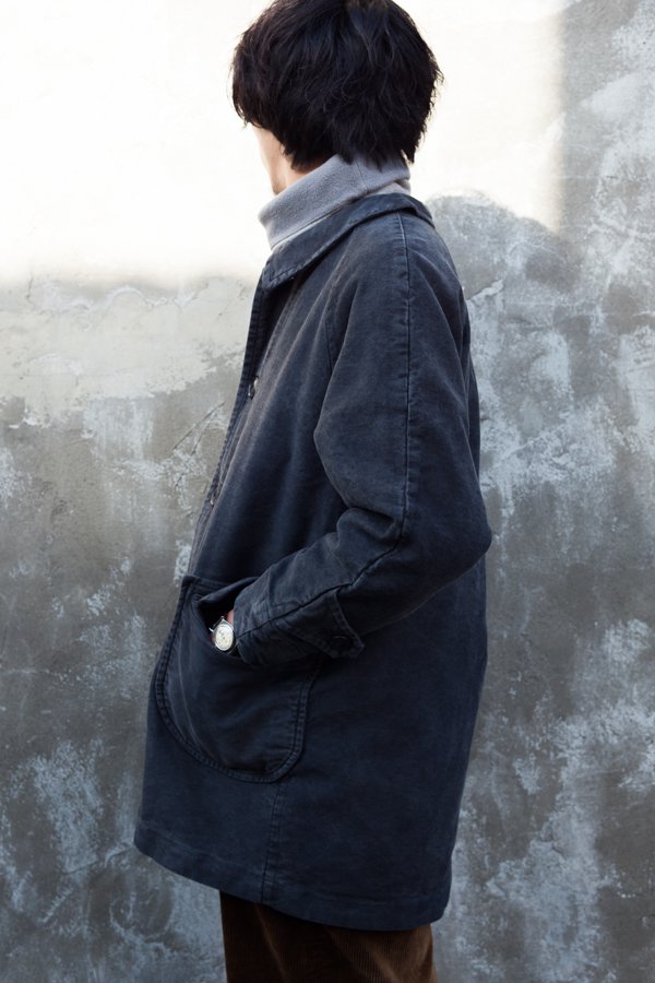 porterclassic moleskin coat blue