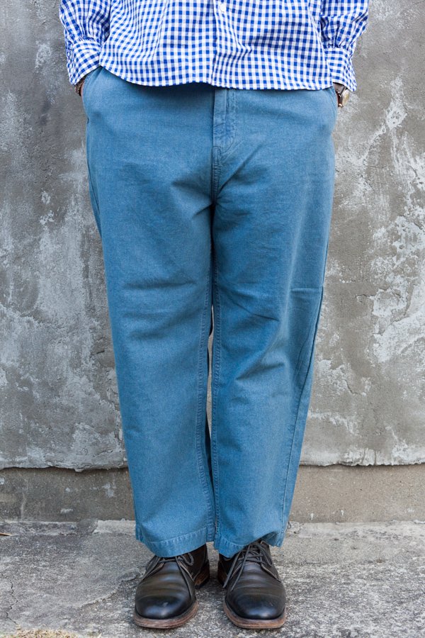 PORTER CLASSIC】PC7 POILU BLUE PANTS-SLOW&STEADY