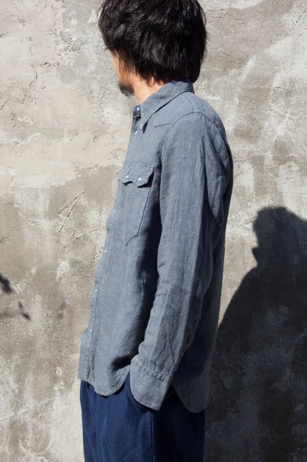 PORTER CLASSIC】PC7 LINEN WESTERN SHIRT-SLOW&STEADY