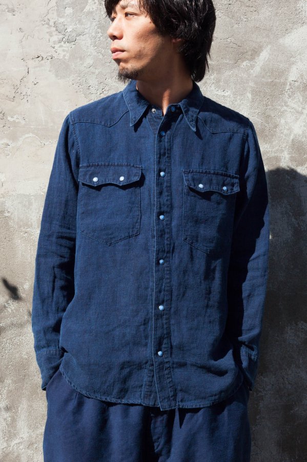 PORTER CLASSIC】PC7 LINEN WESTERN SHIRT-SLOW&STEADY