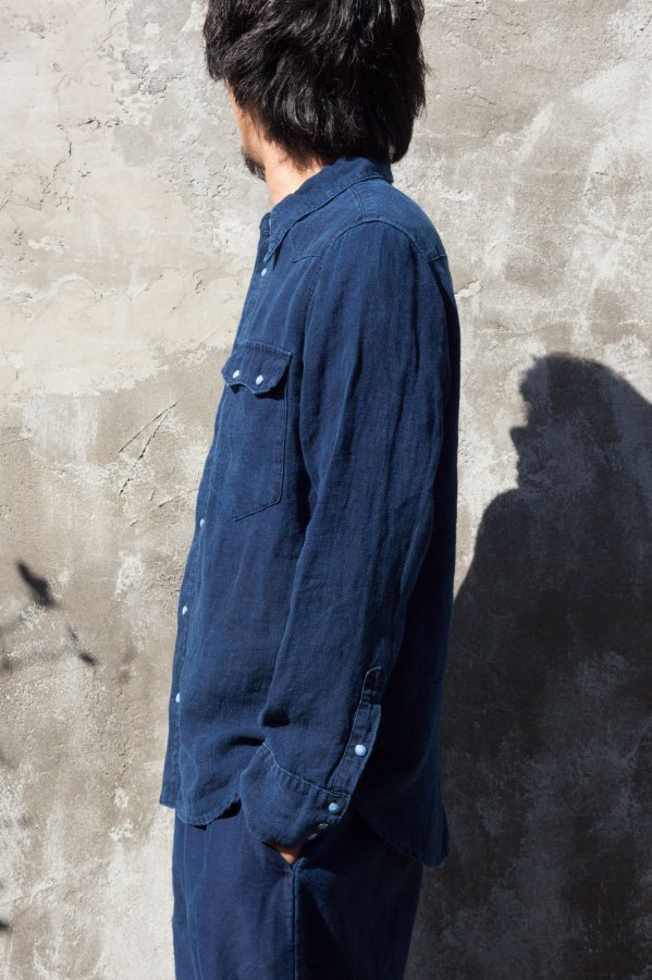 PORTER CLASSIC】PC7 LINEN WESTERN SHIRT-SLOW&STEADY