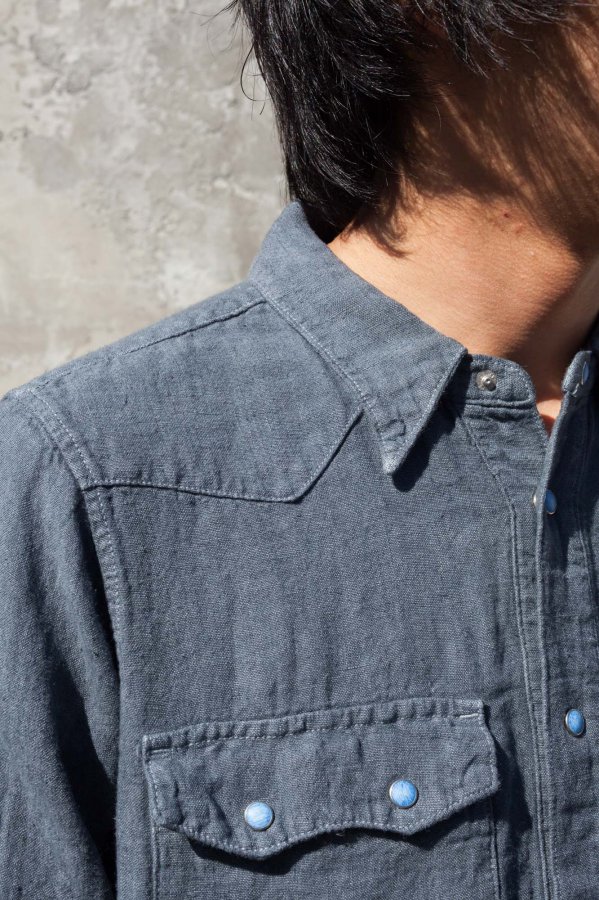 PORTER CLASSIC】PC7 LINEN WESTERN SHIRT-SLOW&STEADY