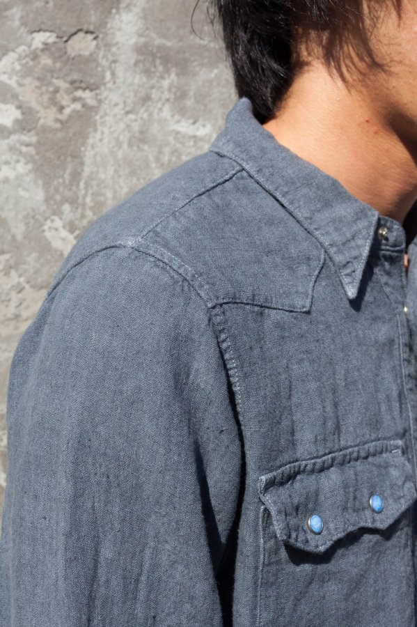 PORTER CLASSIC】PC7 LINEN WESTERN SHIRT-SLOW&STEADY