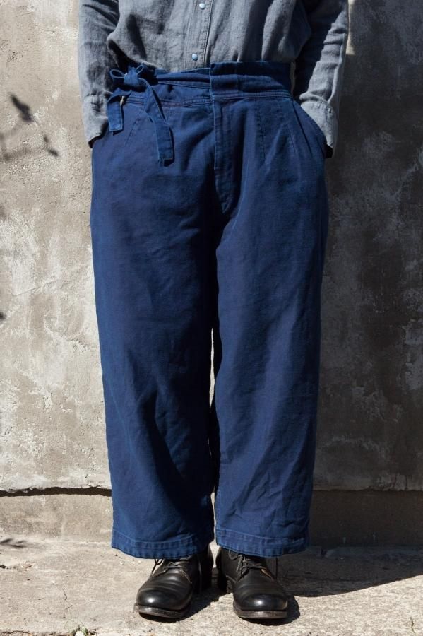 美品 Porter Classic MOLESKIN CHINESE PANTS BLUE size2 ポーター