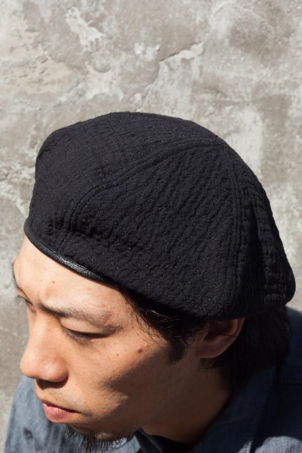 Porter Classic SASHIKO BERET 黒 刺し子 - ハンチング/ベレー帽