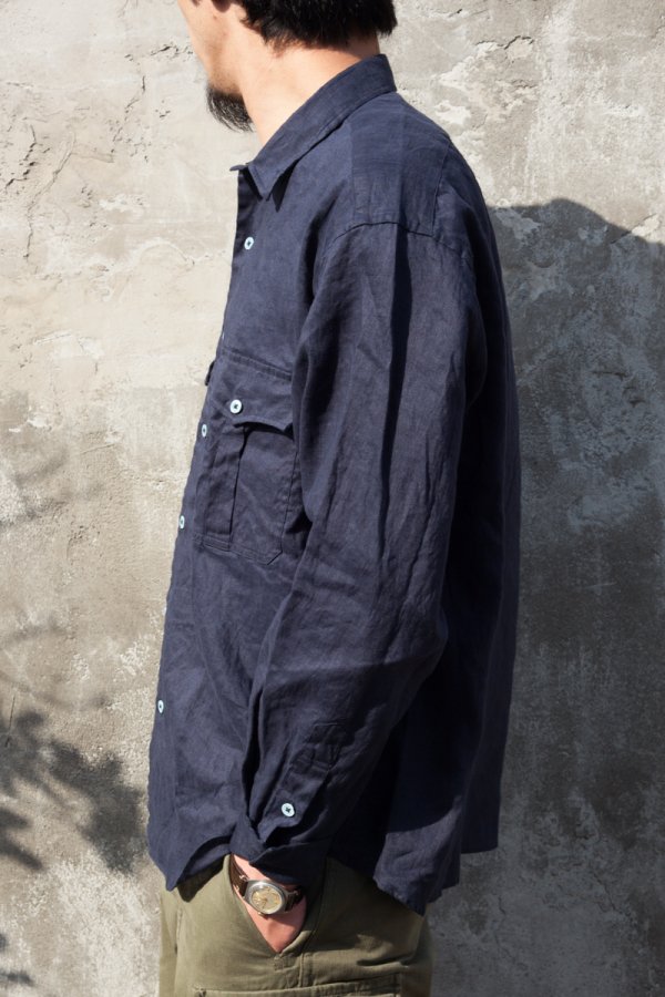 PORTER CLASSIC】ROLL UP LINEN SHIRT-SLOW&STEADY