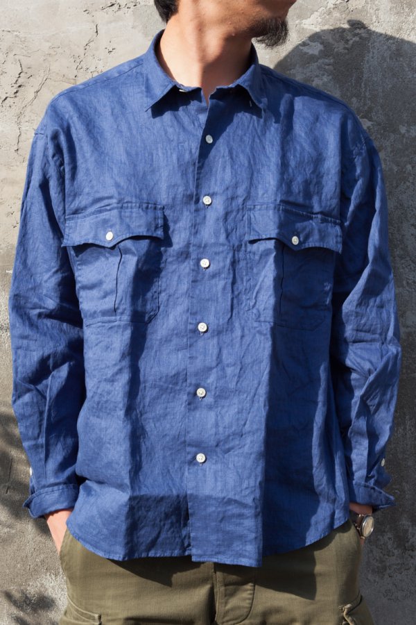 PORTER CLASSIC】ROLL UP LINEN SHIRT-SLOW&STEADY