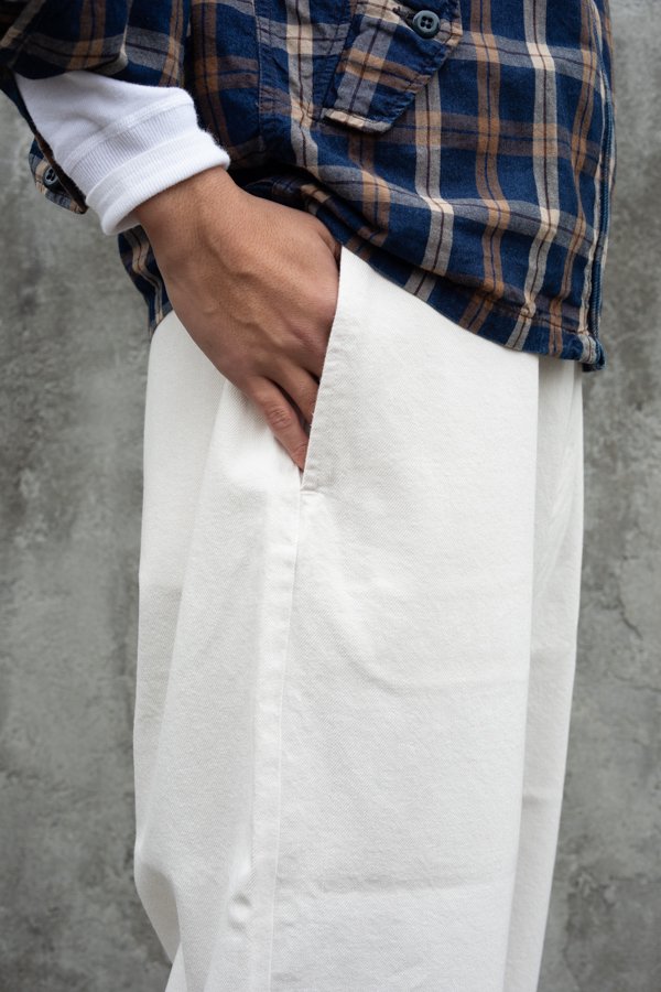 PORTER CLASSIC】SUMMER WHITE PANTS-SLOW&STEADY