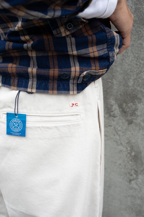 PORTER CLASSIC】SUMMER WHITE PANTS-SLOW&STEADY
