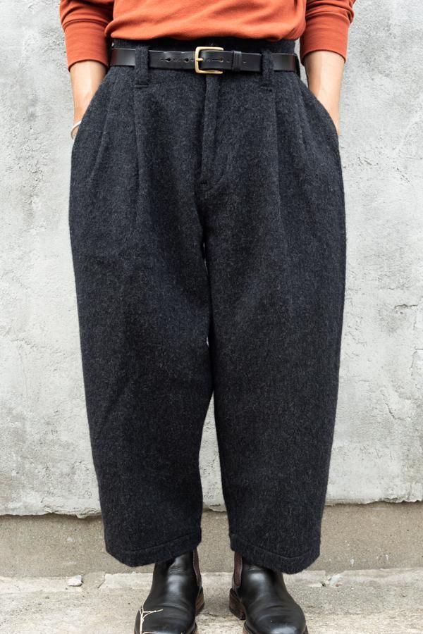 PORTER CLASSIC】WOOL & GAUZE WIDE PANTS-SLOW&STEADY