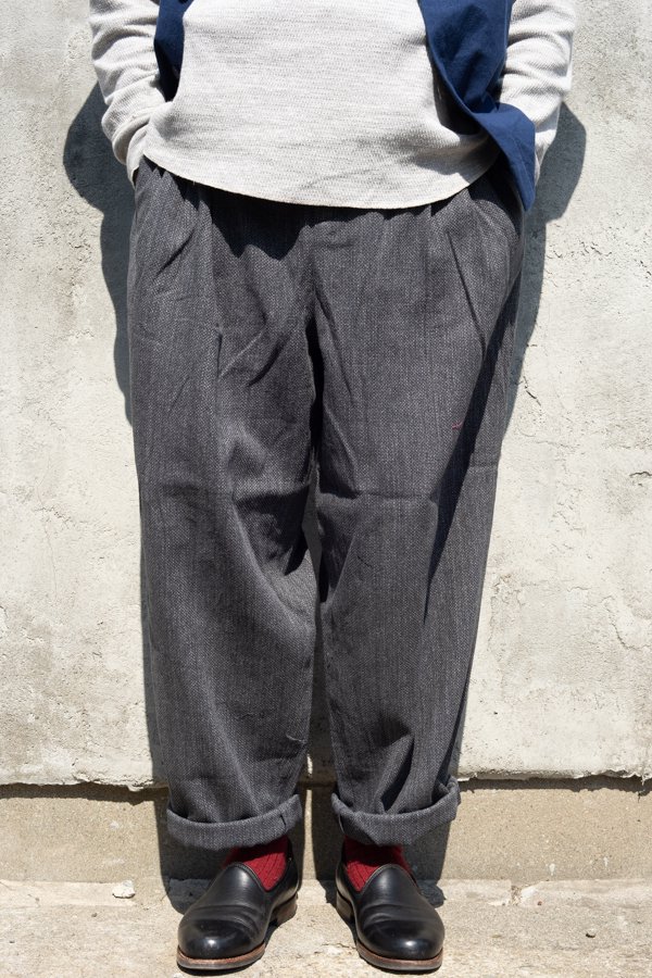 FRANK LEDER】GRAY LINEN TROUSERS WITH BELT-SLOW&STEADY