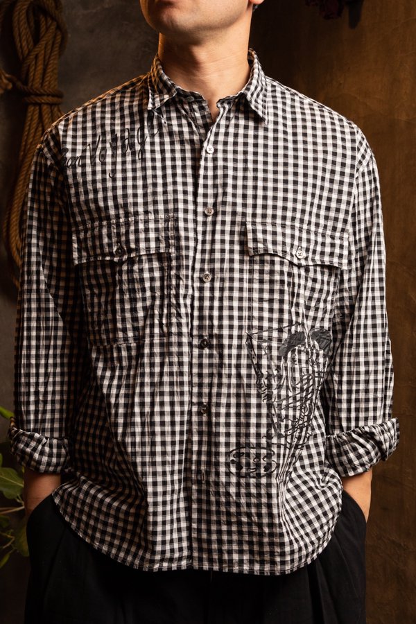 PORTER CLASSIC】ROLL UP GINGHAM CHECK SHIRT 