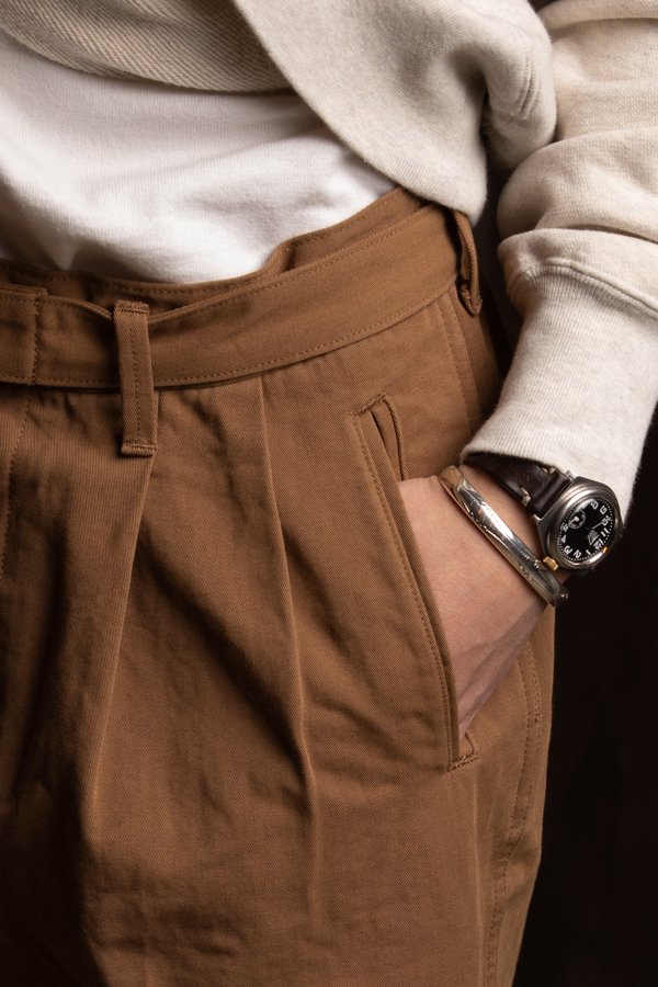 PHIGVEL】BELTED 2TUCK TROUSERS-SLOW＆STEADY