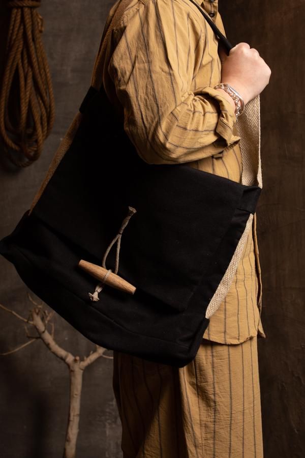 FRANK LEDER リネンショルダー バッグ ストライプ FRANK LEDER リネンショルダー バッグ ストライプ