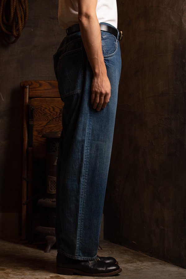 PORTER CLASSIC】INDIGO DENIM WIDE PANTS-SLOW&STEADY