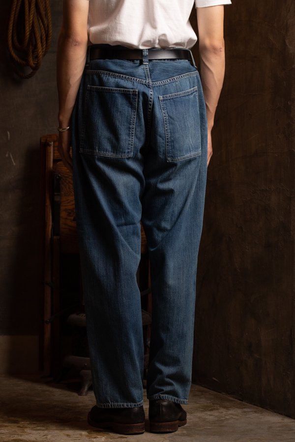 PORTER CLASSIC】INDIGO DENIM WIDE PANTS-SLOW&STEADY