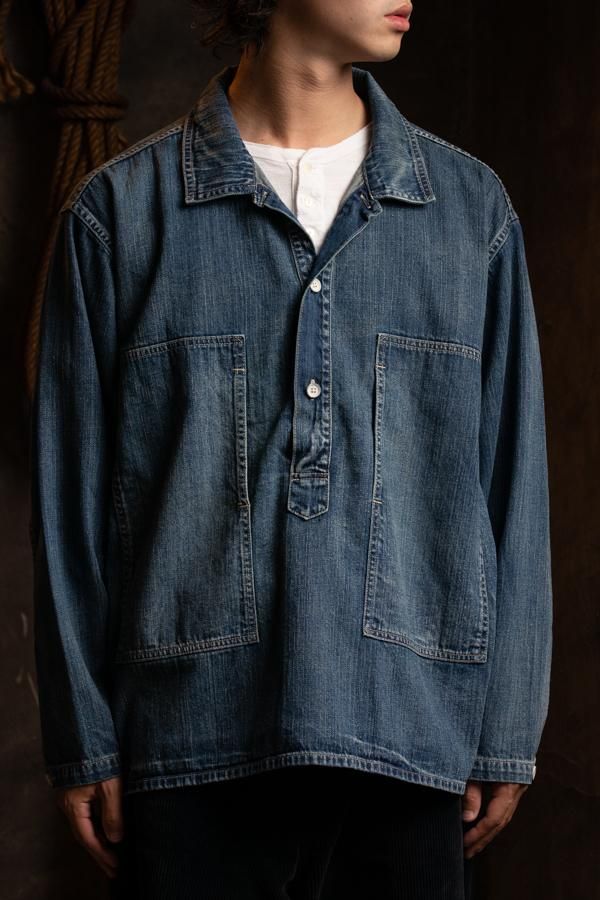 PORTER CLASSIC】INDIGO DENIM PULLOVER SHIRT-SLOW&STEADY