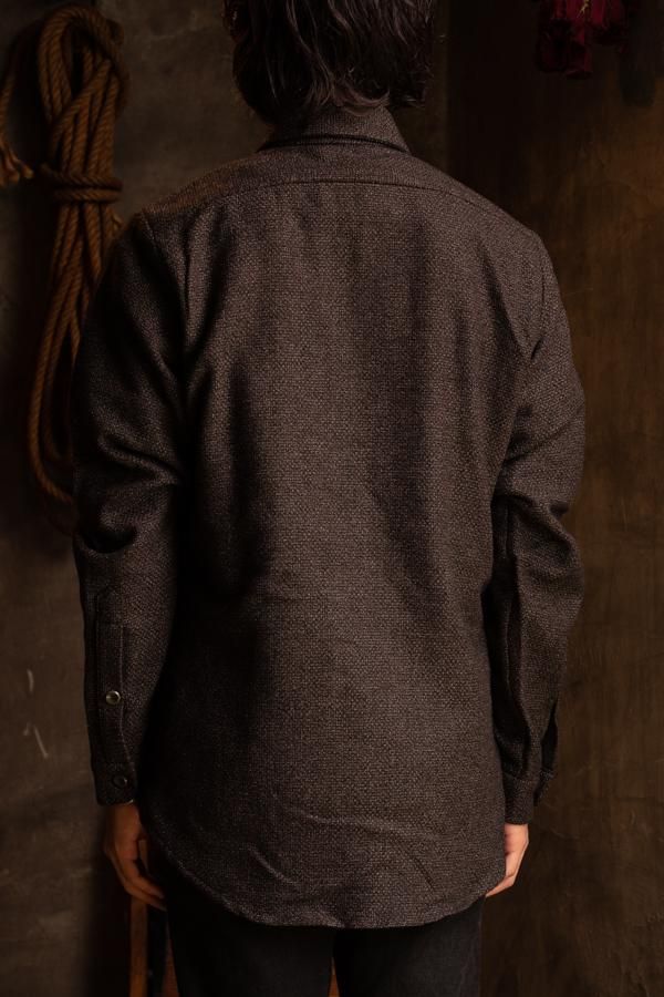 FRANK LEDER】BROWN WEAVE WOOL SHIRT-SLOW&STEADY