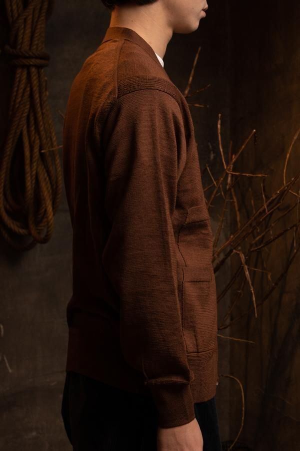 PHIGVEL】WOOL LINEN ZIP UP KNIT -SLOW＆STEADY