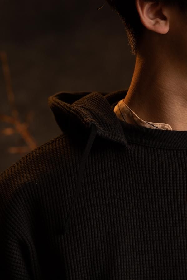PHIGVEL】HOODED HEAVY WAFFLE TOP -SLOW＆STEADY