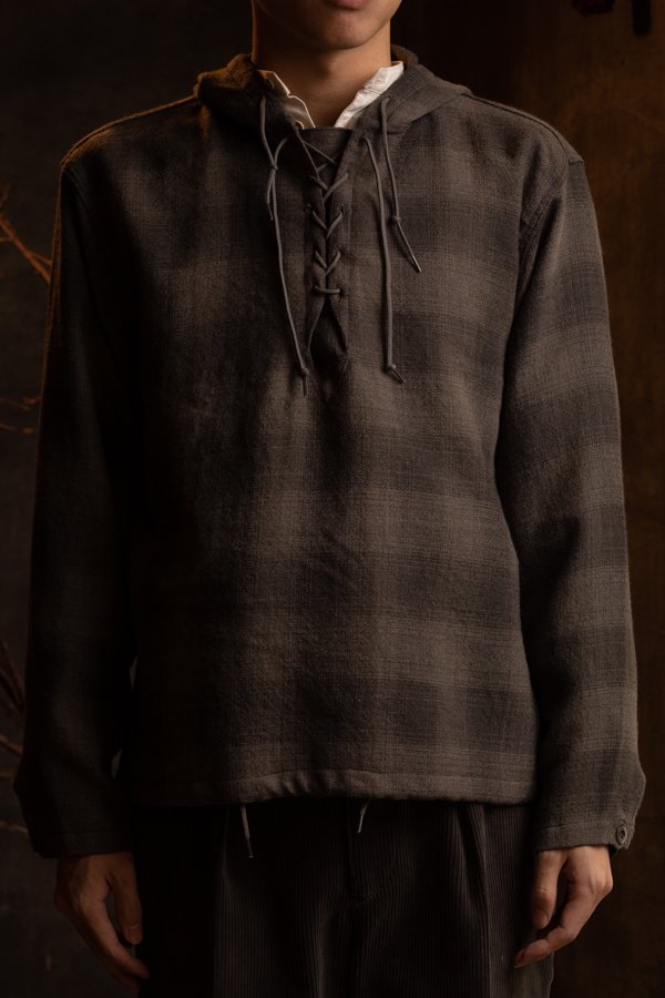 PHIGVEL】RACE UP HOODED SHIRT -SLOW＆STEADY