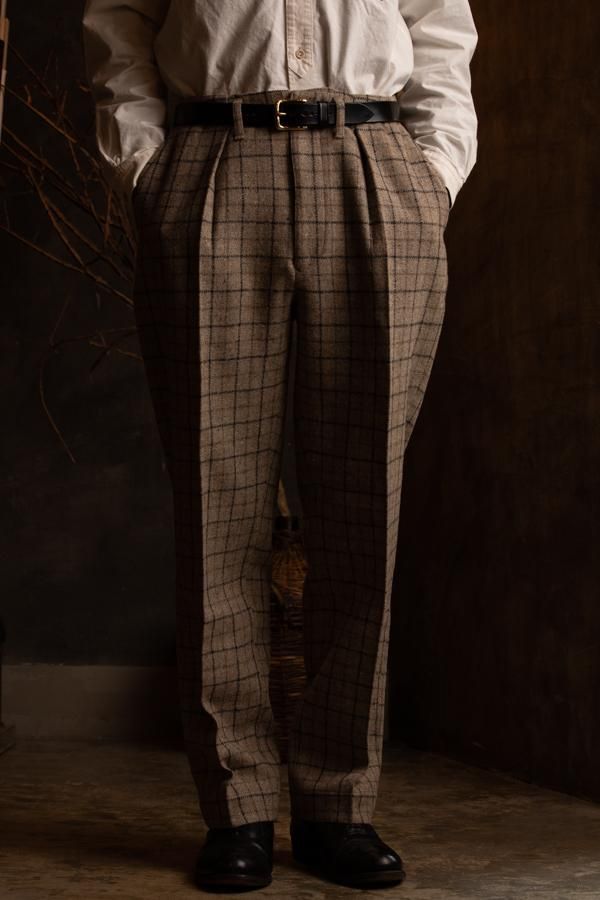 数量は多 PHIGVEL】TATTERSALL TROUSERS-SLOW＆STEADY CHECK パンツ