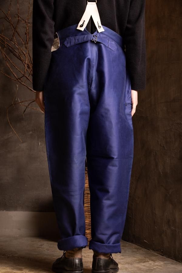 超雰囲気個体　襤褸 40s ~ 50s Adolphe Lafontモールスキン 40s France Vintage Adolphe Lafont Blue Moleskin