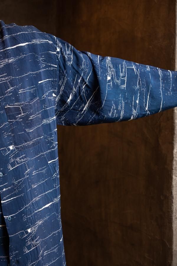 Porter Classic アロハインディゴオーシャンM ポータークラシックアロハインディゴシャツ