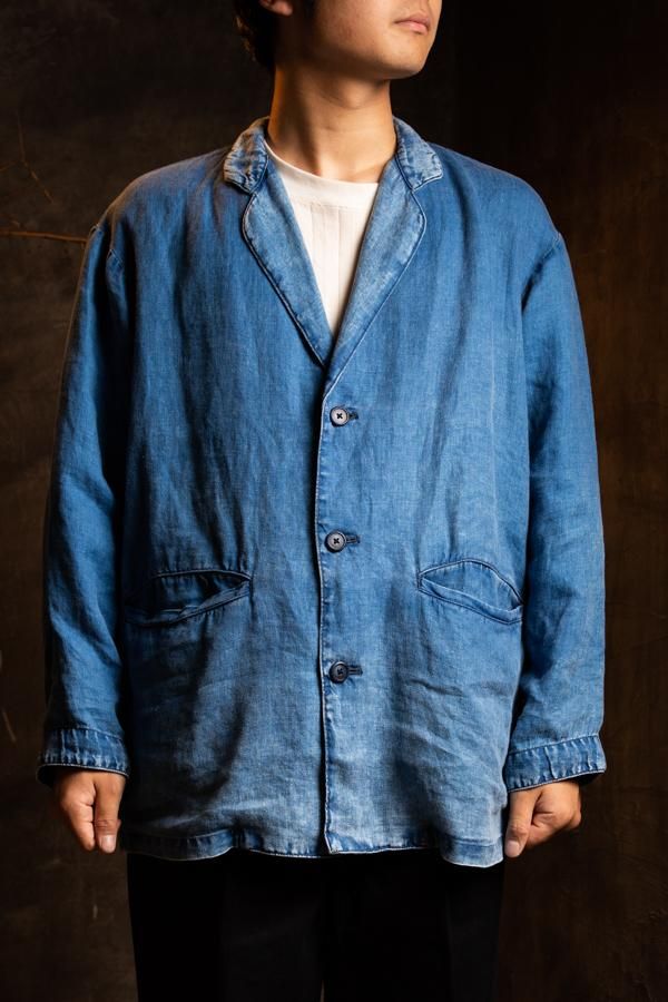 [ポータークラシック] Indigo Linen Wide Jacket PORTER CLASSIC / INDIGO LINEN WIDE JACKET 24SS dieci｜online