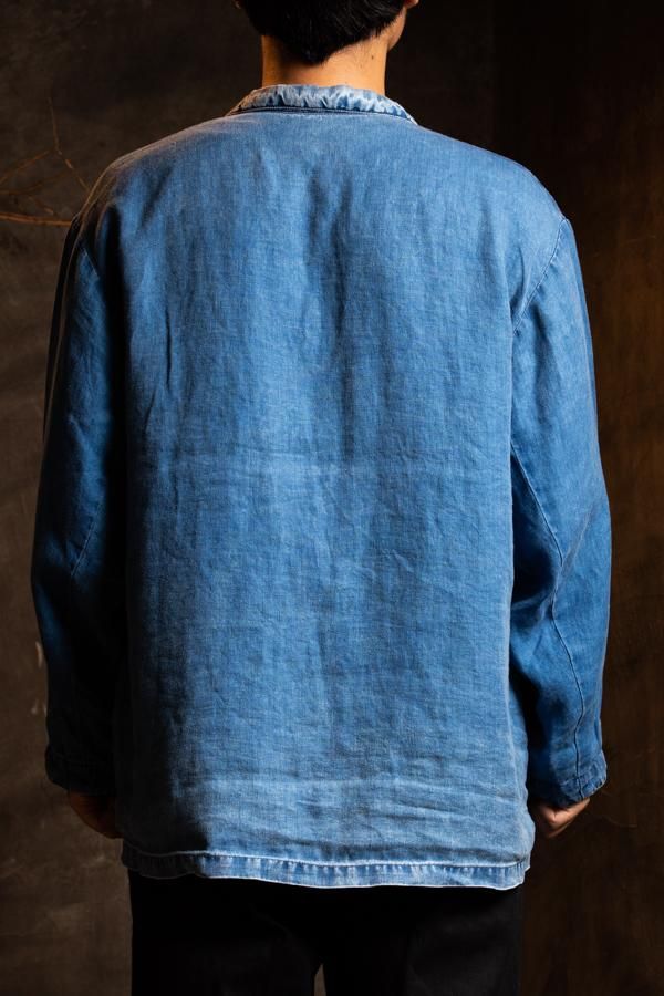 PORTER CLASSIC】INDIGO LINEN WIDE JACKET -SLOW&STEADY