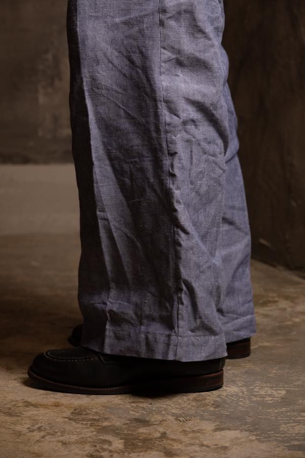 VINTAGE ITEM】50S FRENCH NAVY LINEN SAILOR PANTS-SLOW＆STEADY
