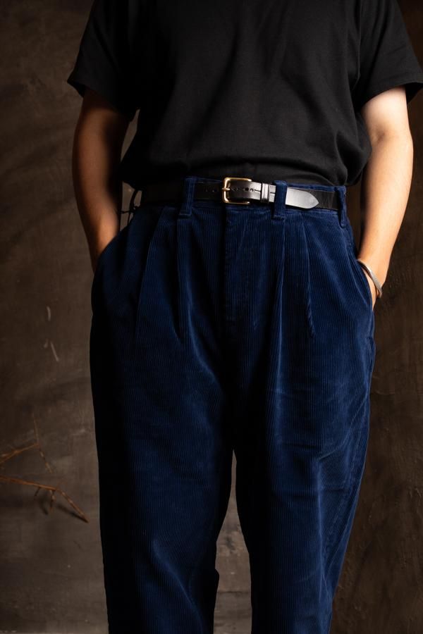 PORTER CLASSIC】CORDUROY PANTS / BLUE -SLOW&STEADY
