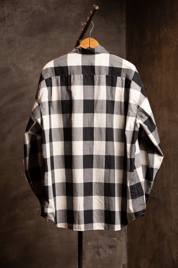 PORTER CLASSIC】BLOCK CHECK STAND COLLAR SHIRT- SLOW&STEADY -