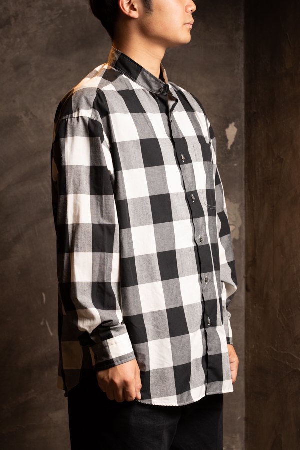 【PORTER CLASSIC】BLOCK CHECK STAND COLLAR SHIRT- SLOW&STEADY -