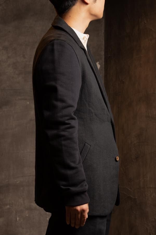 00s Frank Leder 麻素材 テーラードジャケット シャドーチェック FRANK LEDER】FRANK LEDER×S&S WASHED OLD LINEN 2B JACKET