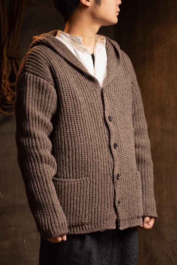 FRANK LEDER】ORGANIC MOUNTAIN WOOL CARDIGAN WITH HOODY FRANK LEDER】ORGANIC MOUNTAIN WOOL CARDIGAN WITH HOODY
